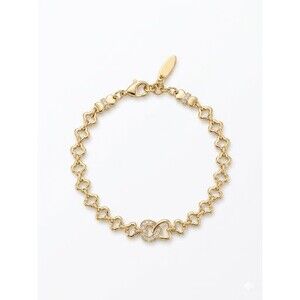 Gold Plated Radiant Love Chain Bracelet Length 6.5" 16.5 cm